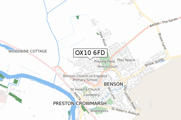 OX10 6FD map - small scale - OS Open Zoomstack (Ordnance Survey)