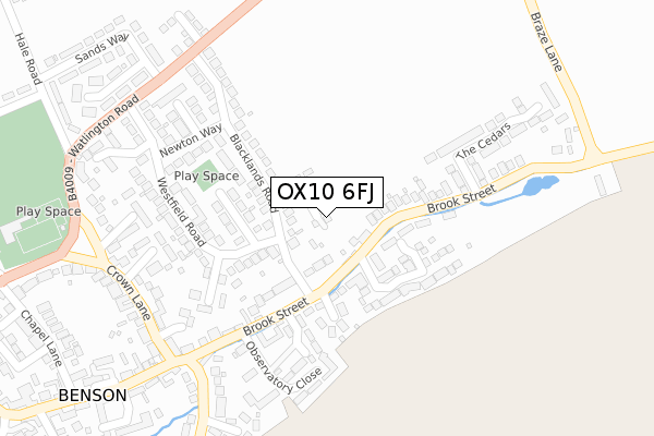 OX10 6FJ map - large scale - OS Open Zoomstack (Ordnance Survey)