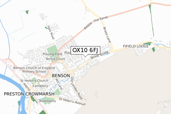 OX10 6FJ map - small scale - OS Open Zoomstack (Ordnance Survey)