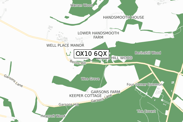 OX10 6QX map - small scale - OS Open Zoomstack (Ordnance Survey)