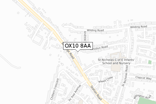 OX10 8AA map - large scale - OS Open Zoomstack (Ordnance Survey)