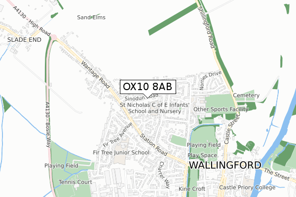 OX10 8AB map - small scale - OS Open Zoomstack (Ordnance Survey)