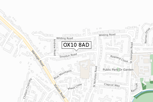 OX10 8AD map - large scale - OS Open Zoomstack (Ordnance Survey) OX10 8AD map - large scale - OS Open Zoomstack (Ordnance Survey)