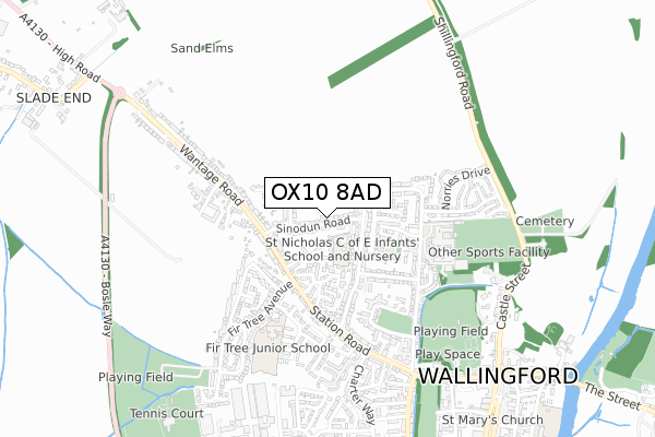 OX10 8AD map - small scale - OS Open Zoomstack (Ordnance Survey) OX10 8AD map - small scale - OS Open Zoomstack (Ordnance Survey)