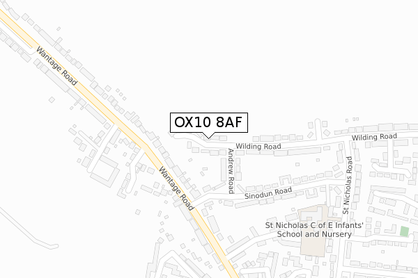 OX10 8AF map - large scale - OS Open Zoomstack (Ordnance Survey)