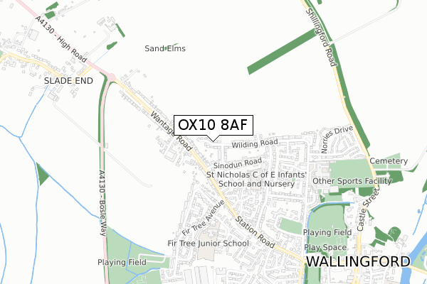 OX10 8AF map - small scale - OS Open Zoomstack (Ordnance Survey)