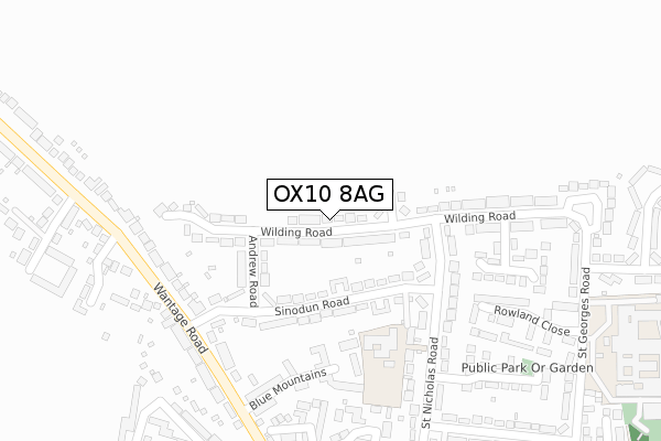 OX10 8AG map - large scale - OS Open Zoomstack (Ordnance Survey)
