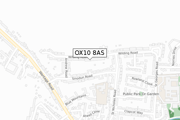 OX10 8AS map - large scale - OS Open Zoomstack (Ordnance Survey)