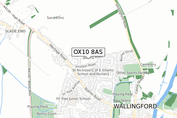 OX10 8AS map - small scale - OS Open Zoomstack (Ordnance Survey)