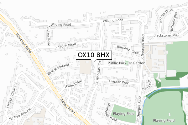 OX10 8HX map - large scale - OS Open Zoomstack (Ordnance Survey)