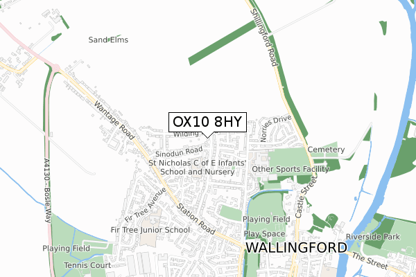 OX10 8HY map - small scale - OS Open Zoomstack (Ordnance Survey)