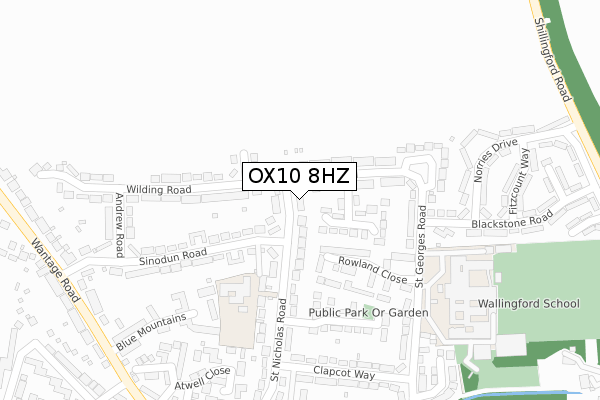 OX10 8HZ map - large scale - OS Open Zoomstack (Ordnance Survey)