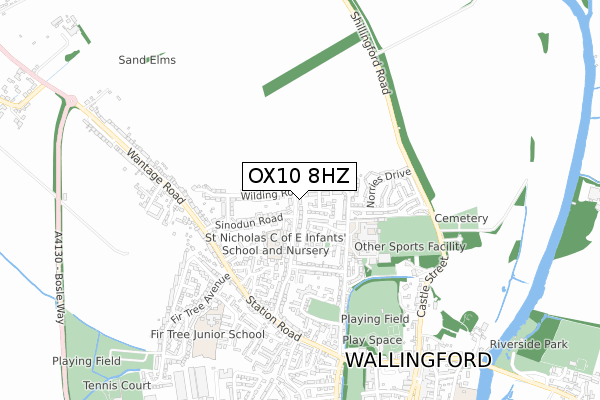 OX10 8HZ map - small scale - OS Open Zoomstack (Ordnance Survey)