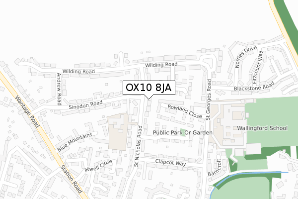 OX10 8JA map - large scale - OS Open Zoomstack (Ordnance Survey)