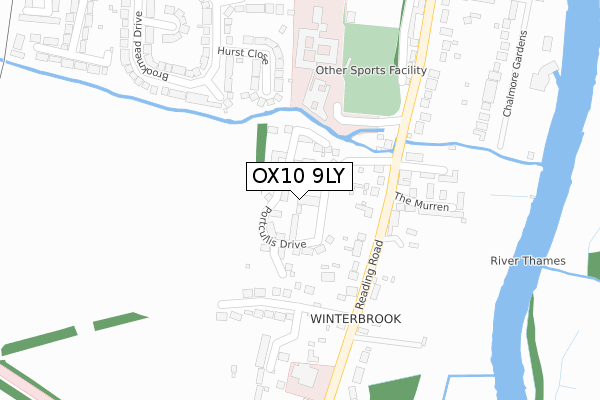 OX10 9LY map - large scale - OS Open Zoomstack (Ordnance Survey)