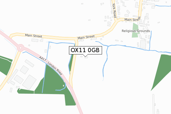OX11 0GB map - large scale - OS Open Zoomstack (Ordnance Survey)