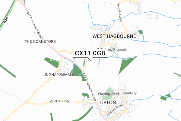 OX11 0GB map - small scale - OS Open Zoomstack (Ordnance Survey)