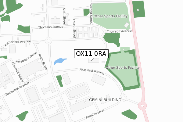 OX11 0RA map - large scale - OS Open Zoomstack (Ordnance Survey)