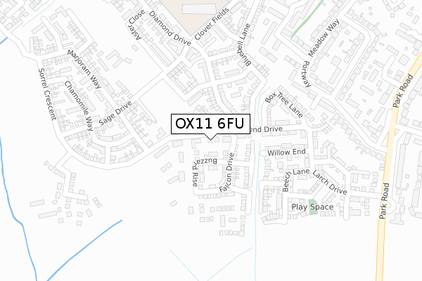 OX11 6FU map - large scale - OS Open Zoomstack (Ordnance Survey)