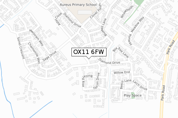 OX11 6FW map - large scale - OS Open Zoomstack (Ordnance Survey)