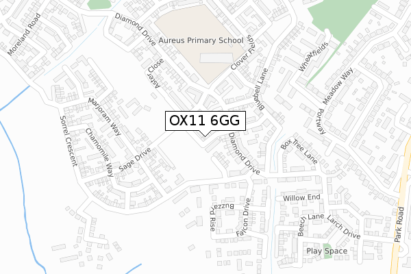 OX11 6GG map - large scale - OS Open Zoomstack (Ordnance Survey)