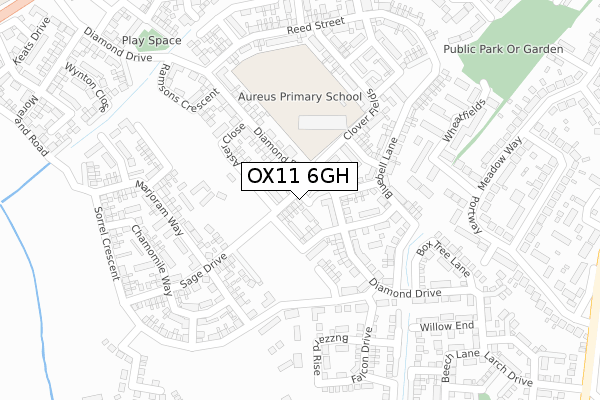 OX11 6GH map - large scale - OS Open Zoomstack (Ordnance Survey)