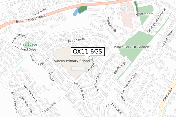 OX11 6GS map - large scale - OS Open Zoomstack (Ordnance Survey)