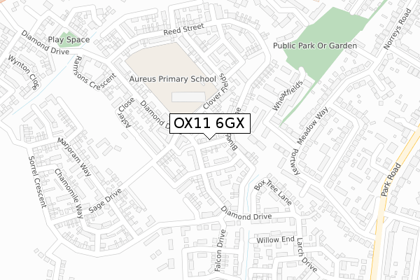 OX11 6GX map - large scale - OS Open Zoomstack (Ordnance Survey)