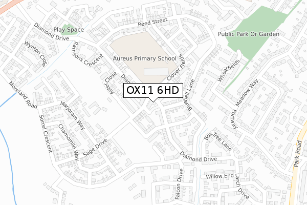 OX11 6HD map - large scale - OS Open Zoomstack (Ordnance Survey)