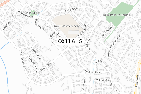 OX11 6HG map - large scale - OS Open Zoomstack (Ordnance Survey)