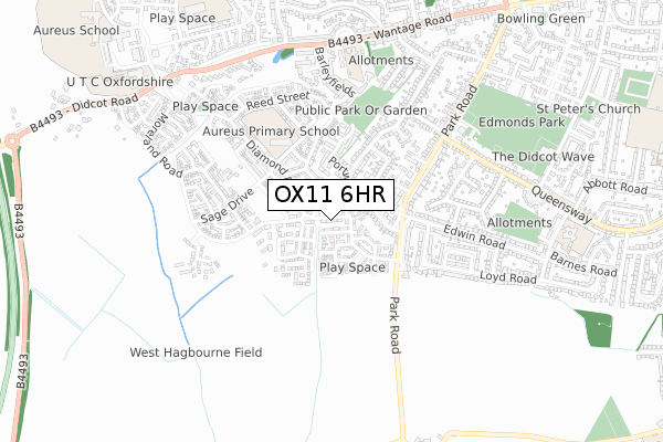 OX11 6HR map - small scale - OS Open Zoomstack (Ordnance Survey)