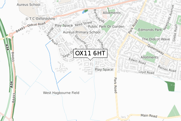 OX11 6HT map - small scale - OS Open Zoomstack (Ordnance Survey)