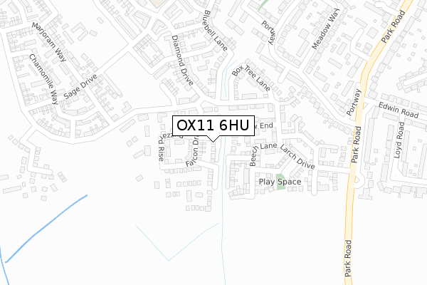 OX11 6HU map - large scale - OS Open Zoomstack (Ordnance Survey)
