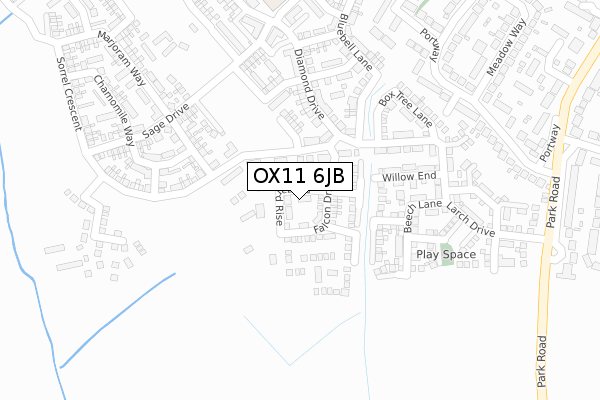 OX11 6JB map - large scale - OS Open Zoomstack (Ordnance Survey)