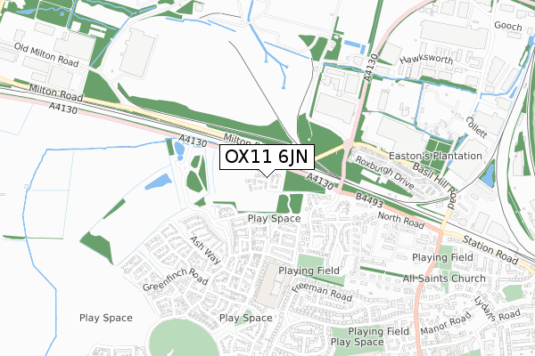OX11 6JN map - small scale - OS Open Zoomstack (Ordnance Survey)