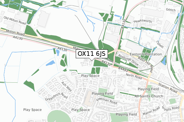 OX11 6JS map - small scale - OS Open Zoomstack (Ordnance Survey)