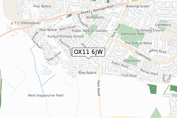 OX11 6JW map - small scale - OS Open Zoomstack (Ordnance Survey)