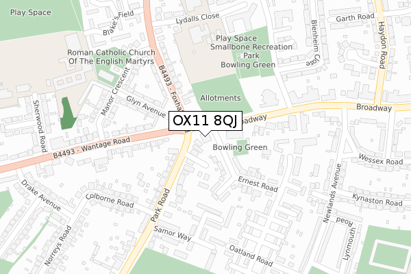 OX11 8QJ map - large scale - OS Open Zoomstack (Ordnance Survey)