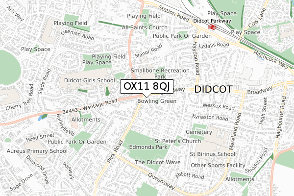 OX11 8QJ map - small scale - OS Open Zoomstack (Ordnance Survey)