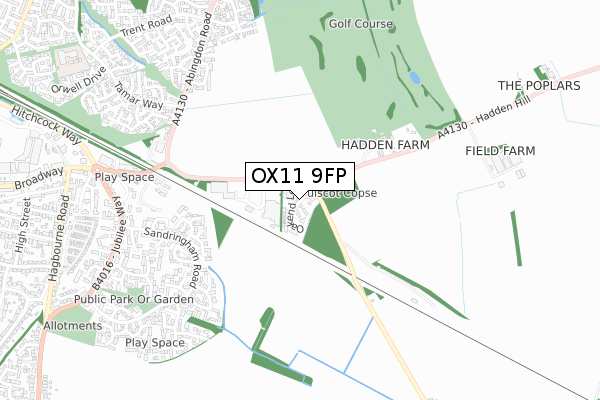 OX11 9FP map - small scale - OS Open Zoomstack (Ordnance Survey)
