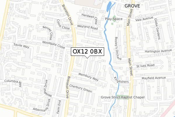 OX12 0BX map - large scale - OS Open Zoomstack (Ordnance Survey)