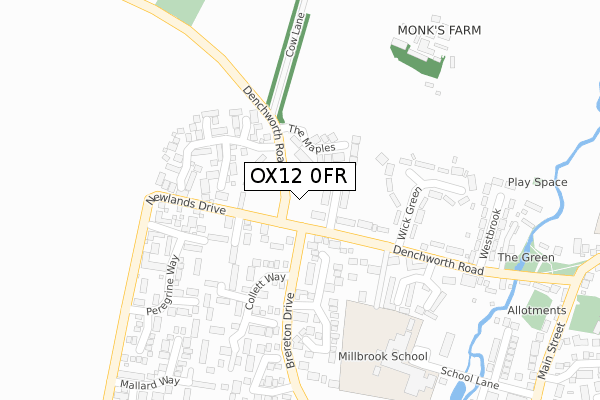 OX12 0FR map - large scale - OS Open Zoomstack (Ordnance Survey)