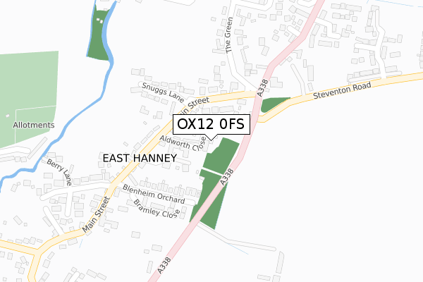 OX12 0FS map - large scale - OS Open Zoomstack (Ordnance Survey)