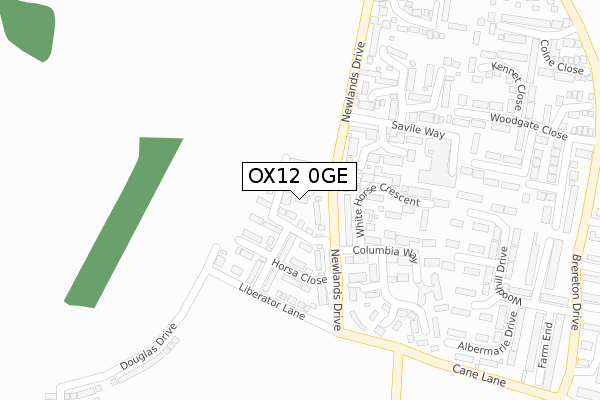 OX12 0GE map - large scale - OS Open Zoomstack (Ordnance Survey)