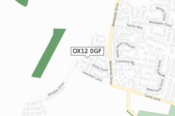 OX12 0GF map - large scale - OS Open Zoomstack (Ordnance Survey)