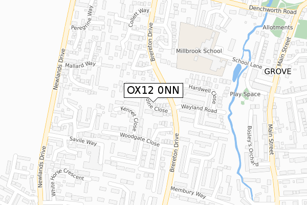 OX12 0NN map - large scale - OS Open Zoomstack (Ordnance Survey)