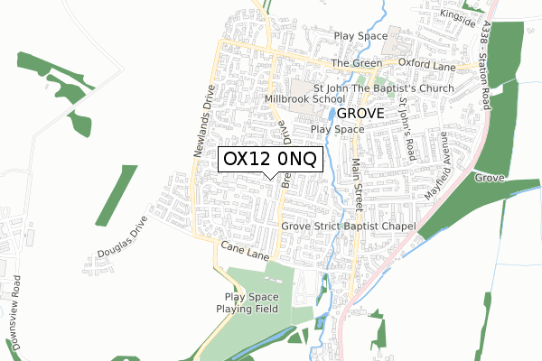 OX12 0NQ map - small scale - OS Open Zoomstack (Ordnance Survey)