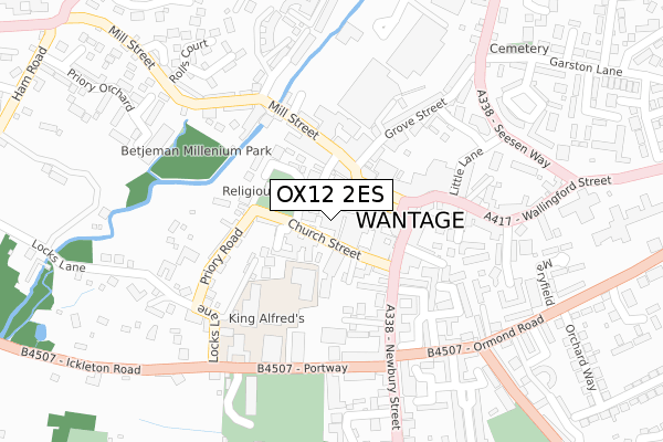 OX12 2ES map - large scale - OS Open Zoomstack (Ordnance Survey)