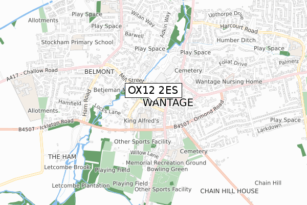 OX12 2ES map - small scale - OS Open Zoomstack (Ordnance Survey)