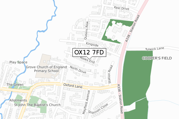 OX12 7FD map - large scale - OS Open Zoomstack (Ordnance Survey)